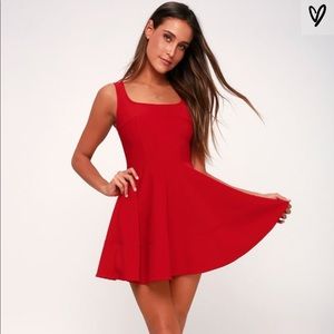 Lulus- HOME BEFORE DAYLIGHT RED DRESS